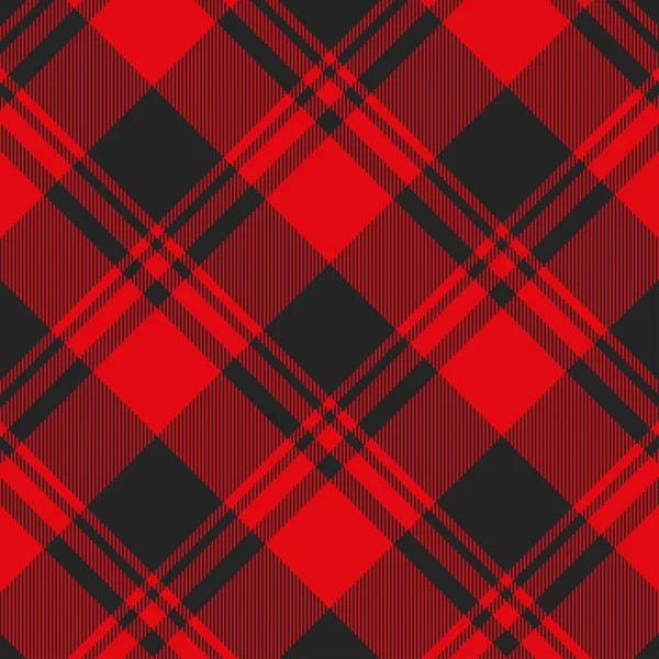 Tartan red and black seamless pattern. — Stock vektor