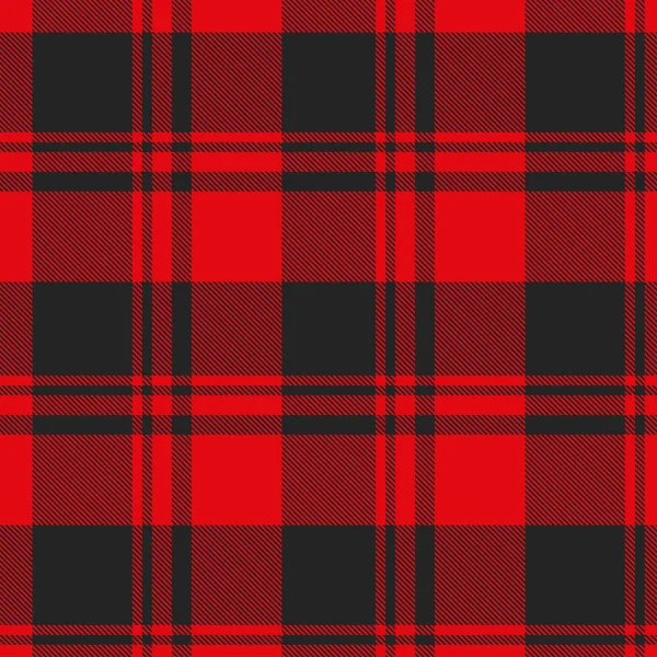 Tartan rosso e nero modello senza cuciture . — Vettoriale Stock