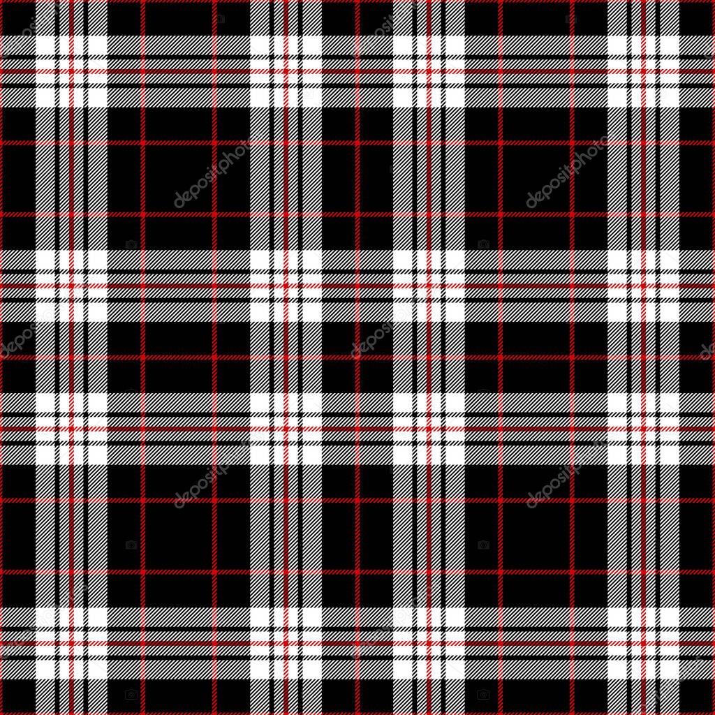 Tartan black and white seamless pattern.