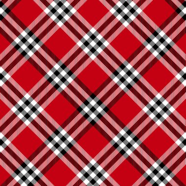 Tartan kırmızı ve siyah pürüzsüz desen.