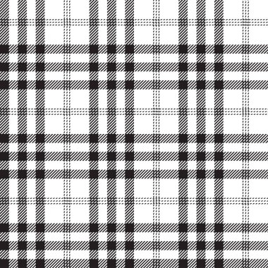 Tartan siyah ve beyaz kusursuz desen.
