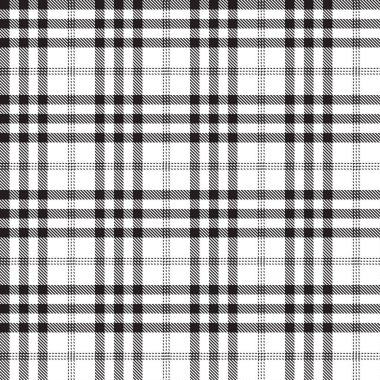 Tartan siyah ve beyaz kusursuz desen.