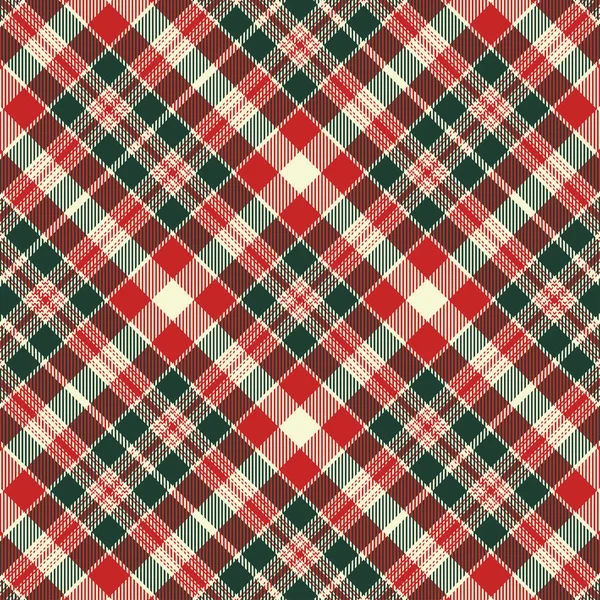 Tartan rood en groen naadloos patroon. — Stockvector