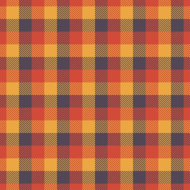 İskoç ekose turuncu dikişsiz vektör deseni.
