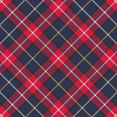 İskoç ekoseli kırmızı ve mavi dikdörtgen çizgili vektör deseni.