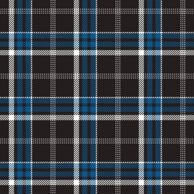 İskoç ekoseli, siyah ve mavi, pürüzsüz vektör deseni.