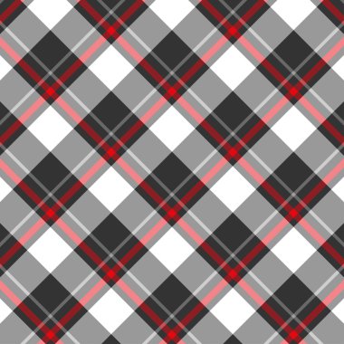 İskoç ekoseli siyah-beyaz, pürüzsüz vektör deseni.