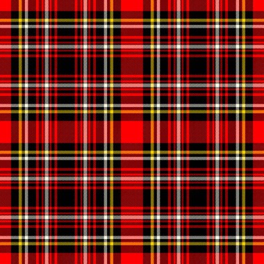 İskoç ekose kırmızı ve siyah dikişsiz kareli vektör deseni.