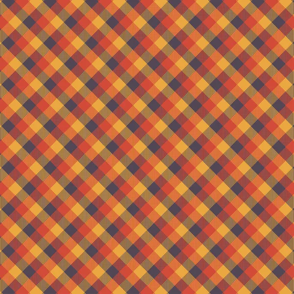 Scottish plaid orange seamless checkered vector pattern. — Stock Vector