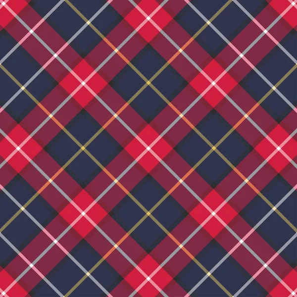 Skotsk rutig röd och blå sömlös rutig vektor mönster. — Stock vektor