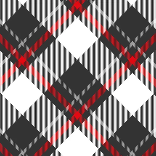 스코틀랜드의 평평 한 검은색 과 흰색 바다없는 체크무늬 벡터 패턴. — 스톡 벡터