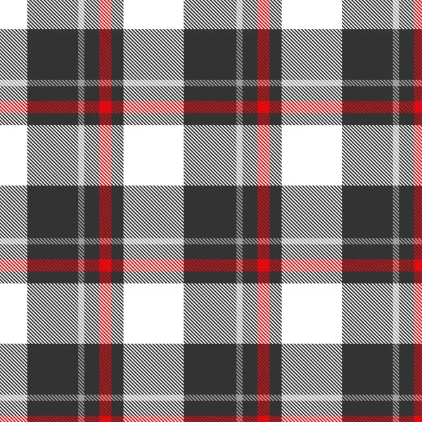 Scozzese plaid bianco e nero senza cuciture modello vettoriale a scacchi . — Vettoriale Stock