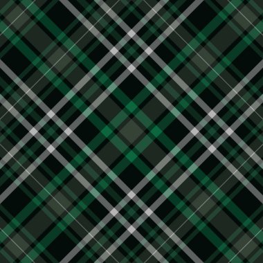 Tartan ekose yeşil ve siyah dikişsiz vektör deseni.