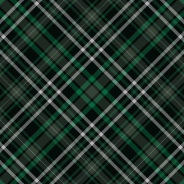 Tartan ekose yeşil ve siyah dikişsiz vektör deseni.