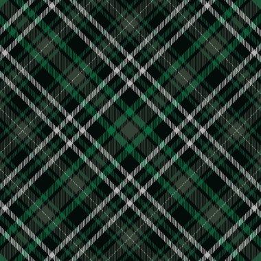 Tartan ekose yeşil ve siyah dikişsiz vektör deseni.