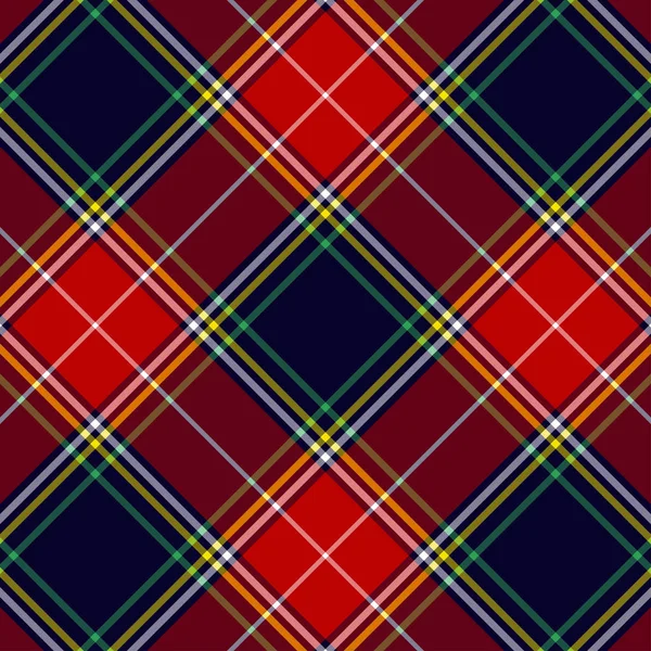 Tartan plaid blauw en rood naadloos geruite vector patroon. — Stockvector