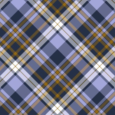 Tartan ekose mor ve sarı dikişsiz vektör deseni.