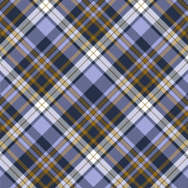 Tartan ekose mor ve sarı dikişsiz vektör deseni.