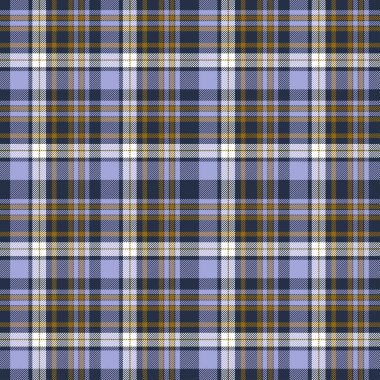 Tartan ekose mor ve sarı dikişsiz vektör deseni.