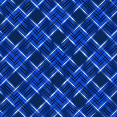 Tartan mavi ve beyaz ekoseli, pürüzsüz vektör deseni.
