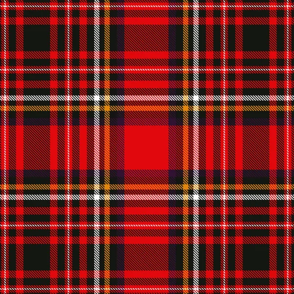 Tartan plaid rood en zwart naadloos geruite vector patroon. — Stockvector