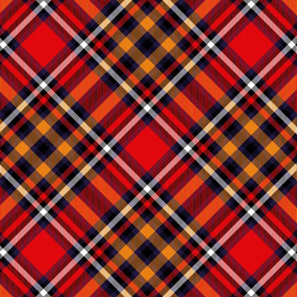 Tartan red and yellow seamless checkered vector pattern. — Stock Vector