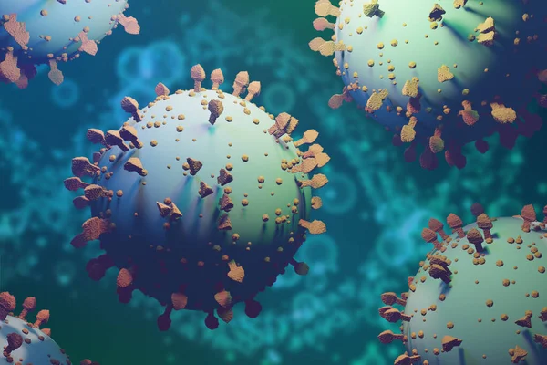 Coronavirus 2019 Ncov Інфекція Грипу Медична Ілюстрація Мікроскопічний Вид Плаваючих — стокове фото