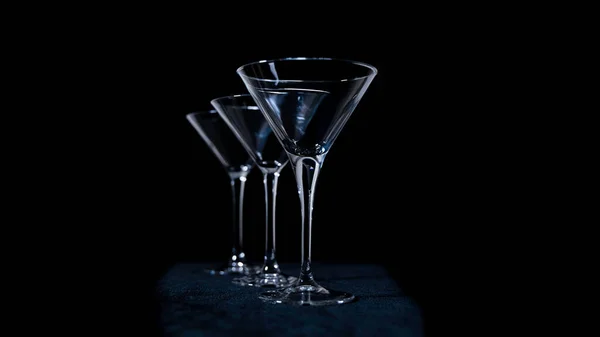 Óculos Martini Vazios Preto — Fotografia de Stock