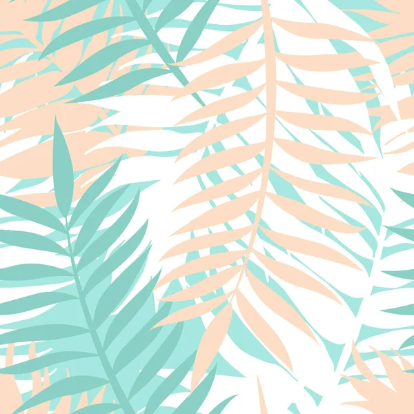 Beautifull Тропічні Листя Гілки Безшовний Візерунок Дизайн — стоковий вектор