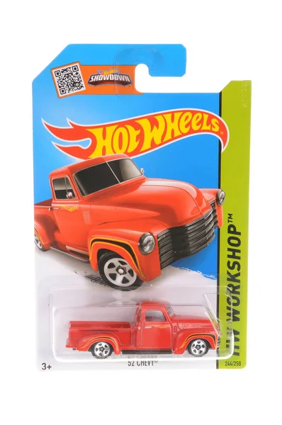 1952 Chevy vermelha Hot Wheels Diecast brinquedo carro — Fotografia de Stock