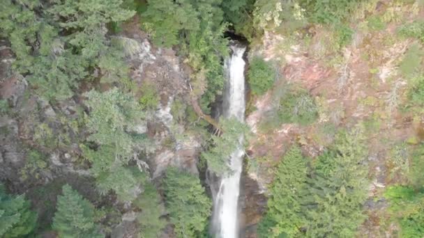 Aerial Rainbow Falls Waterfall Harrison — Stock Video
