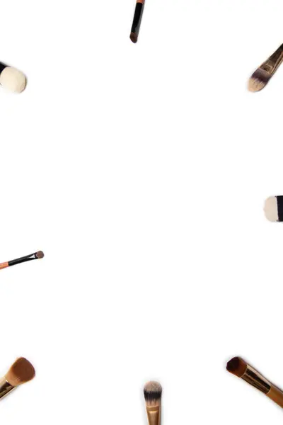 Набір Пензлів Обличчя Очей Основні Інструменти Нанесення Макіяжу Обличчя Макіяж — стокове фото