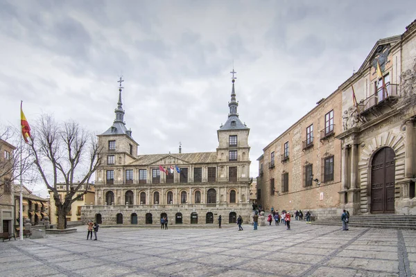 Fasad Stadshuset Toledo Spanien Stockbild