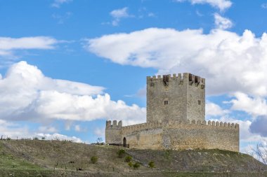 Tiedra Castle Valladolid İspanya güneşli kış gününde