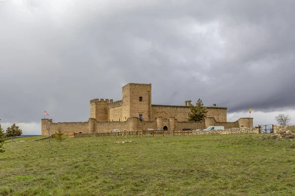 Педрас Замок Середньовічні Села Сеговія Зимовий День — стокове фото