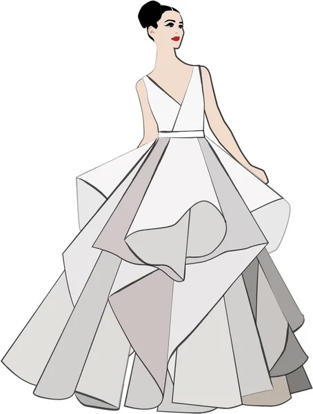 A wedding gown — Stock Vector