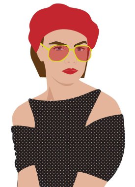 Bir Bayan siyah vektör çizim