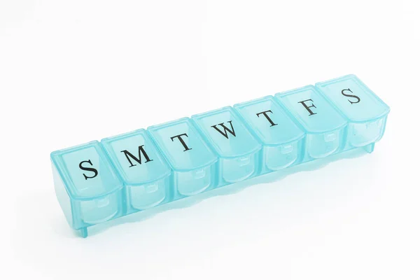 Blue Seven Day Pill Case — Stock Photo, Image