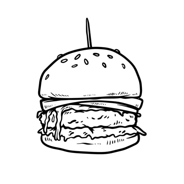 Illustration Graphique Vectoriel Hamburger Fast Food Parfait Pour Menu Impression — Image vectorielle