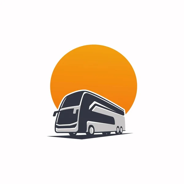 Double Decker Bus Logo Silhouette — Stock Vector
