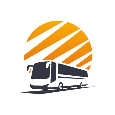 Otobüs logosu siluetinin grafiksel vektörü, logo, simge veya benzeri şeyler için mükemmel
