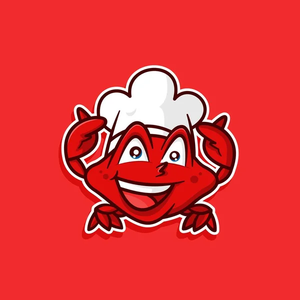 Rouge Crabe Maître Chef Logo — Image vectorielle