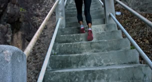 Woman Working Out Outdoors — Stock Video