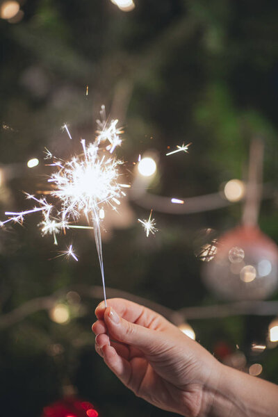 Woman Holding Sparklers