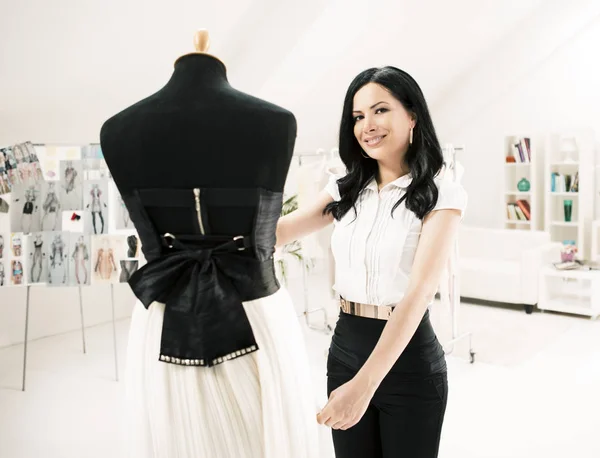 Tailor Making a Dress — Stock Photo, Image