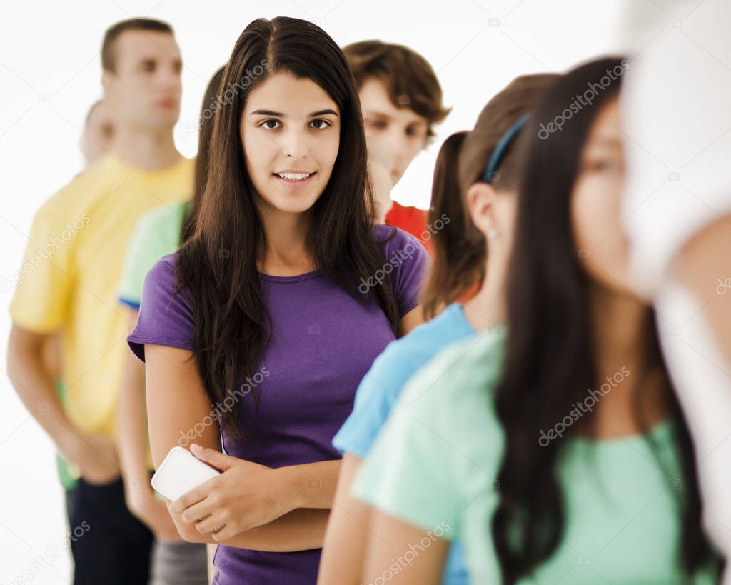 Young Woman Queueing