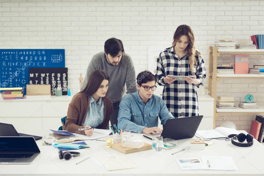 College Students Studying Together