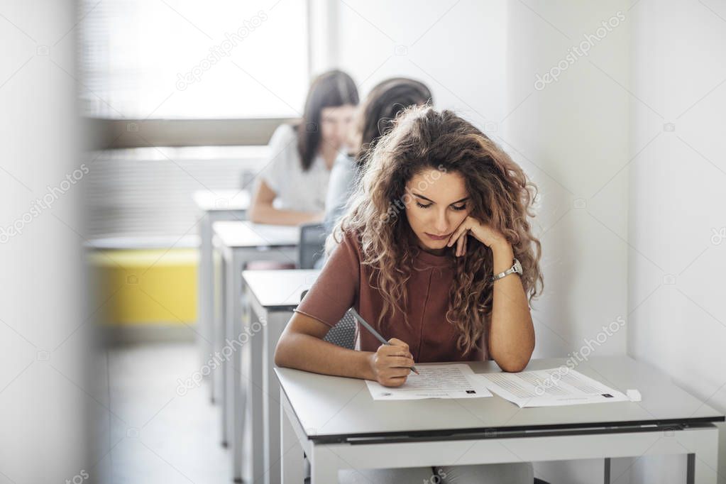 High School Students Taking Exam