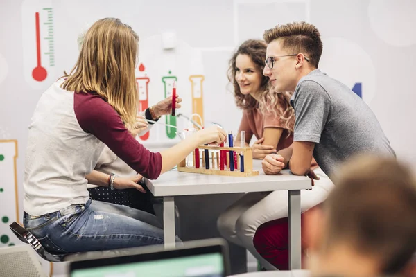 Students on Chemistry Class — Stock Photo, Image