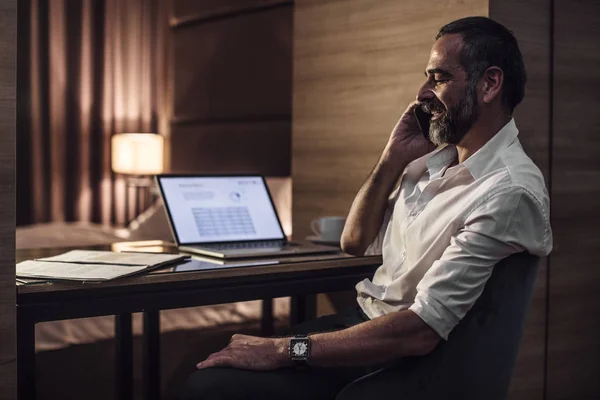 Businessman Working Late — Stock Photo, Image